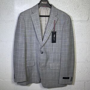Tommy Hilfiger Men's Modern-Fit Windowpane Sport Coat Light Grey 40R $295